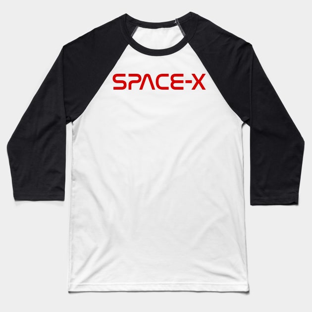 SpaceX logo - 1980s NASA style Baseball T-Shirt by popkulturniy